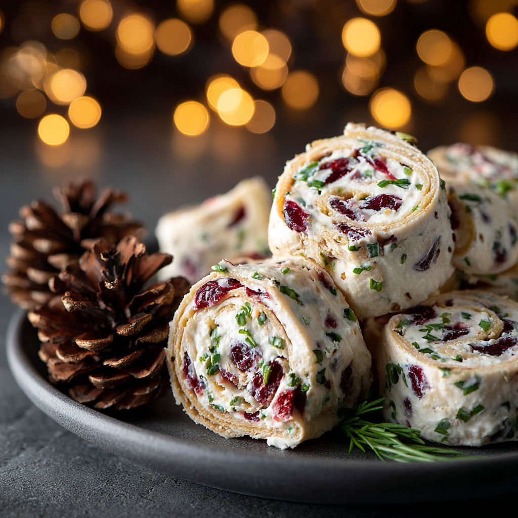 Savory Christmas Cranberry Roll Ups recipe