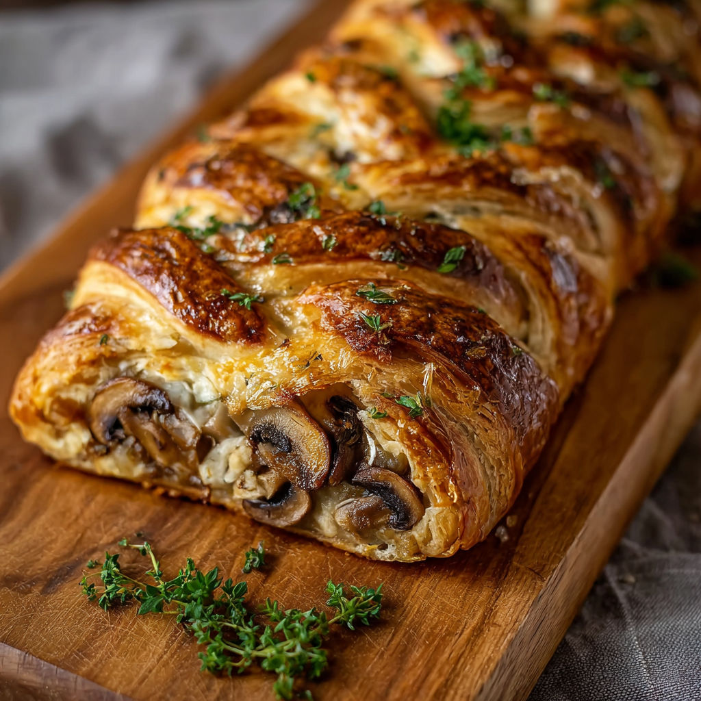 Savory Mushroom Gruyere Braid recipe