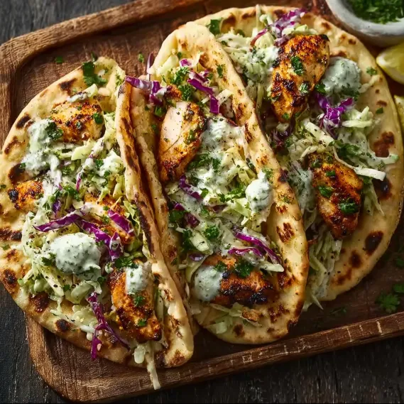 Sheet Pan Chicken Pitas Slaw recipe