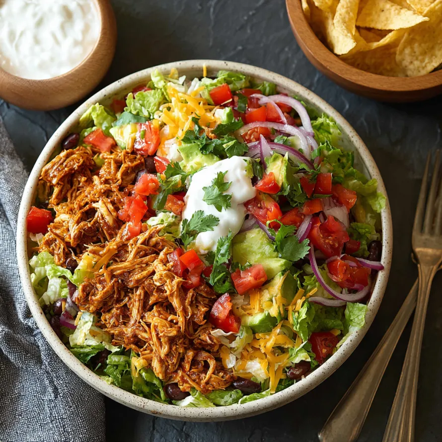 Shredded Chicken Taco Salad recipe
