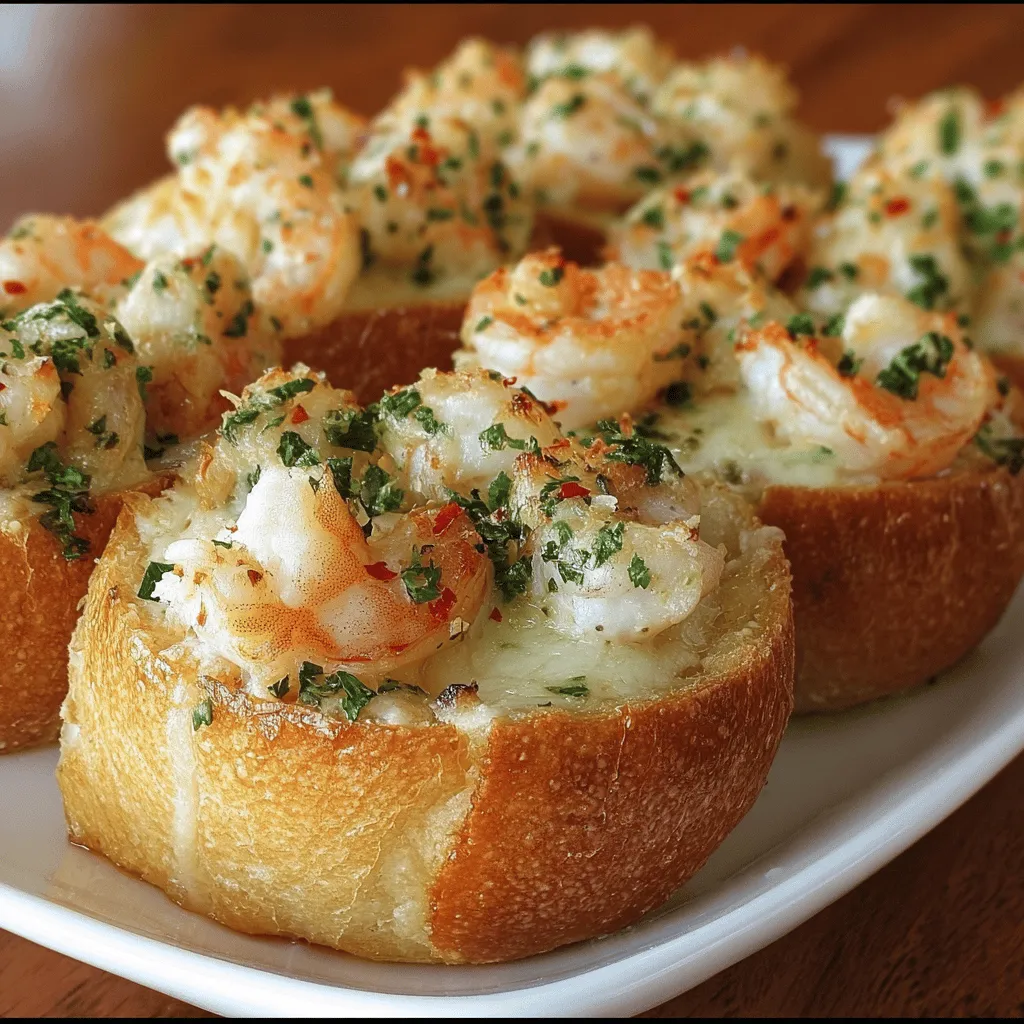 Crabby Shrimp Garlic Bread Bombs recipe
