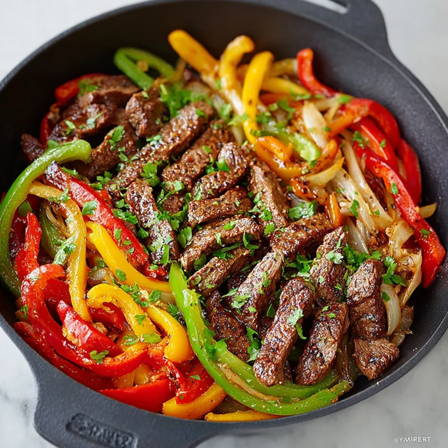 15-Minute Skillet Pepper Steak recipe