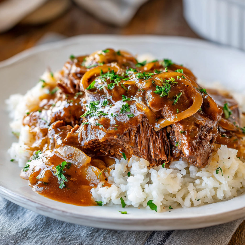 Slow Cooker Beef Gravy Rice recipe