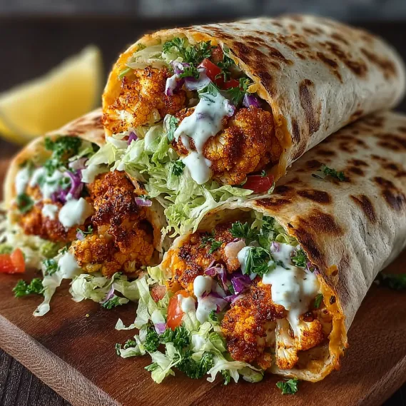 Spicy Buffalo Cauliflower Wraps recipe