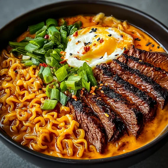 Spicy Korean Ramen Grilled Beef recipe