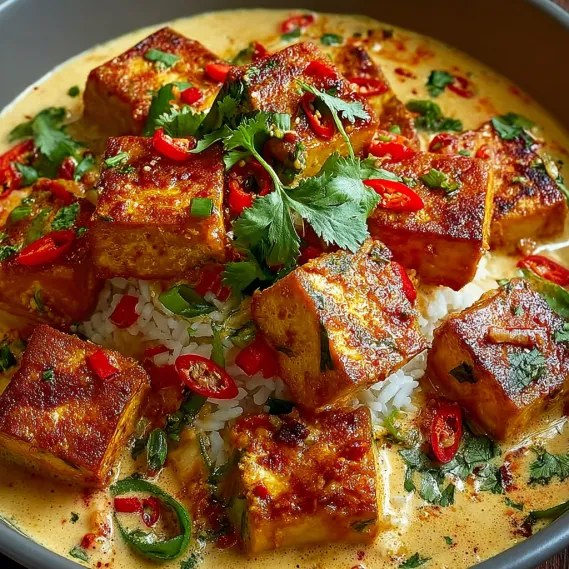 Spicy Tofu Creamy Coconut Sauce recipe
