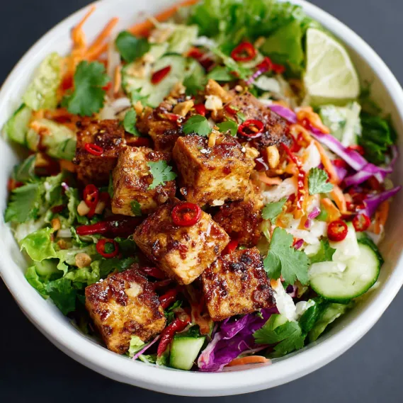 Spicy Tofu Salad Bowls recipe