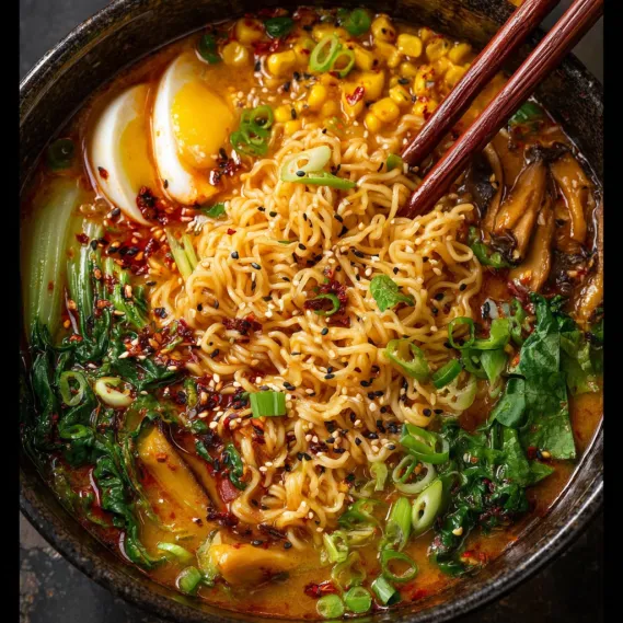 Easy One Pot Spicy Vegan Ramen recipe