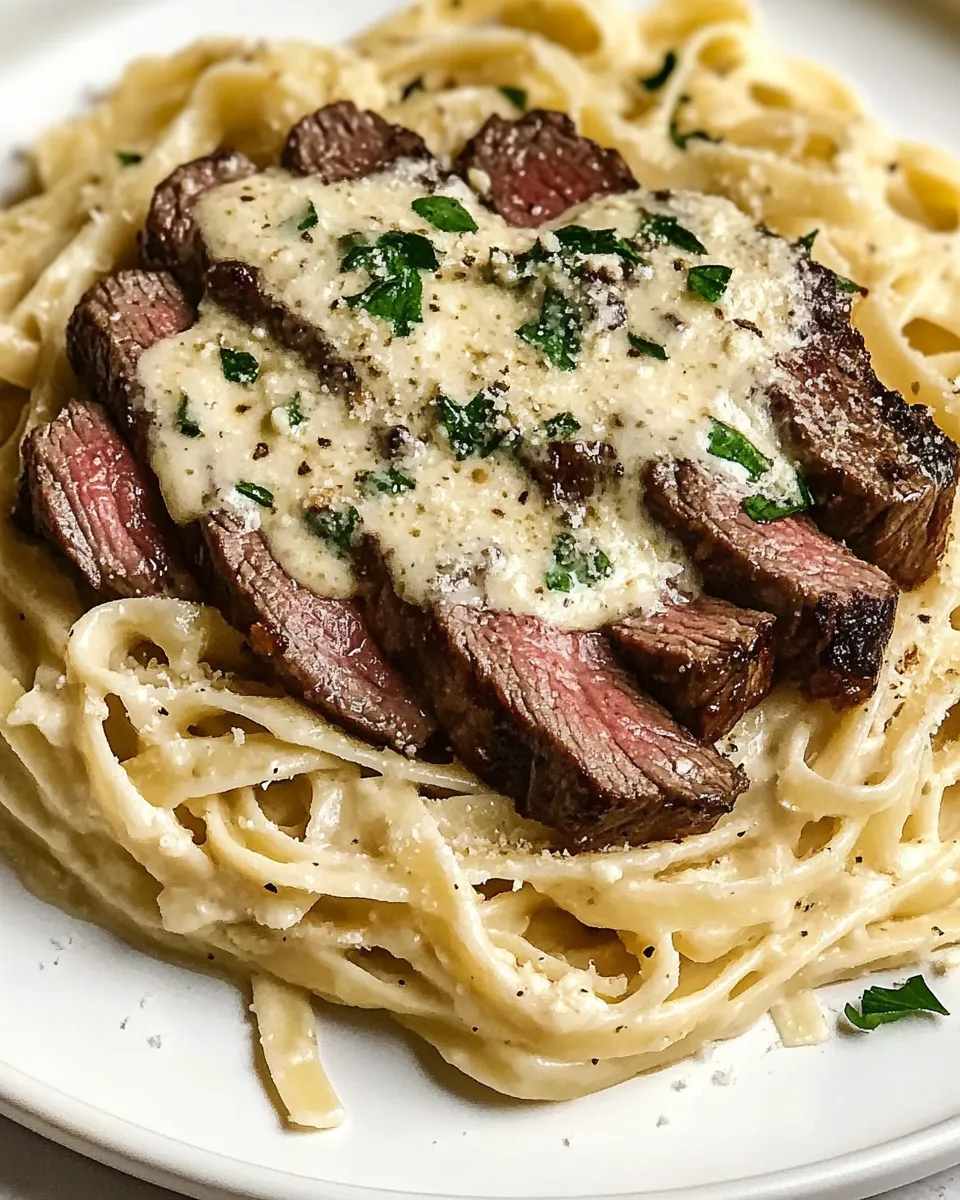 Steak Alfredo Gorgonzola recipe