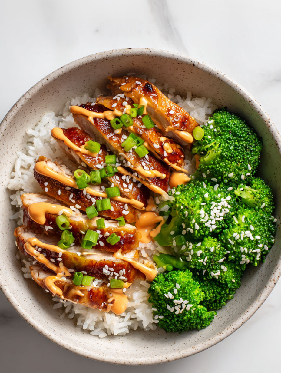 Sticky Chicken Bowls Rice recipe