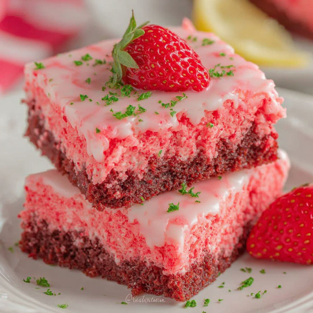 Strawberry Brownies Easy Homemade recipe