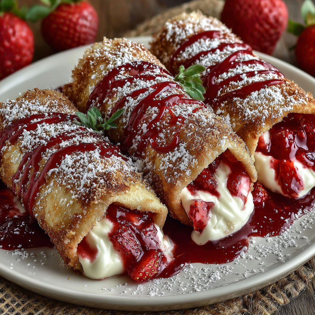Strawberry Cheesecake Chimichangas recipe