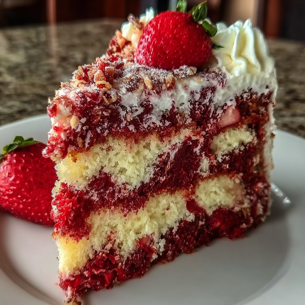 Strawberry Earthquake Cake Swirls recipe