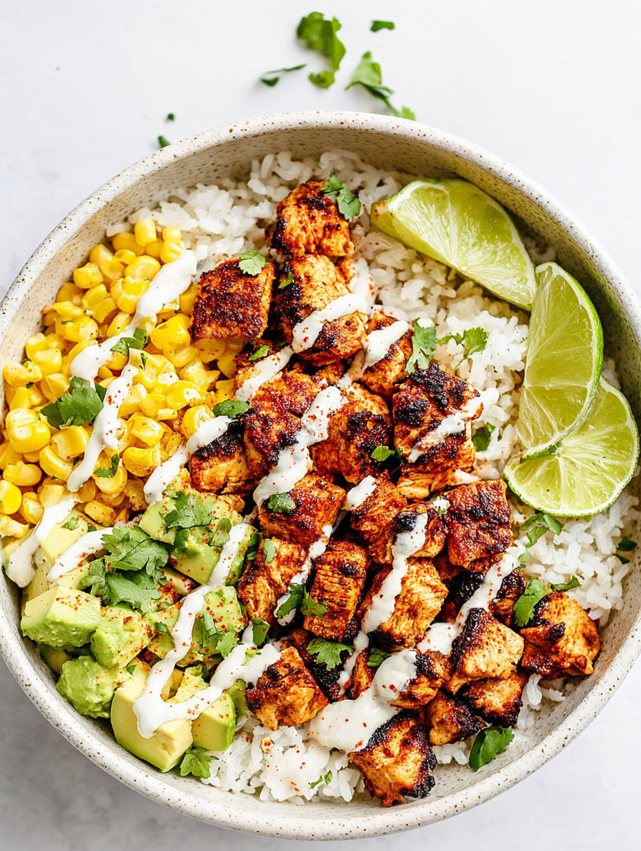 Street Corn Chicken Rice Bowl recipe