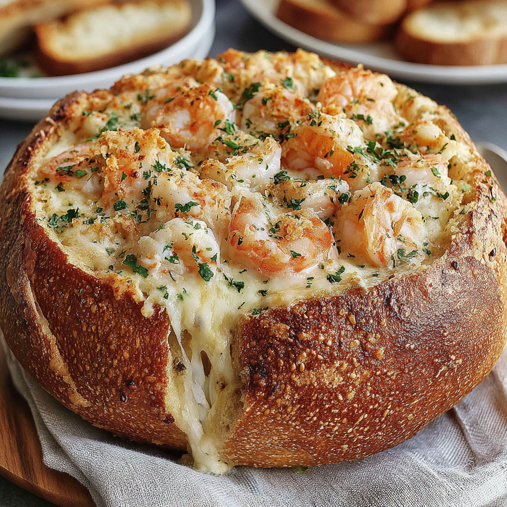 Stuffed Seafood Bread Bowl recipe