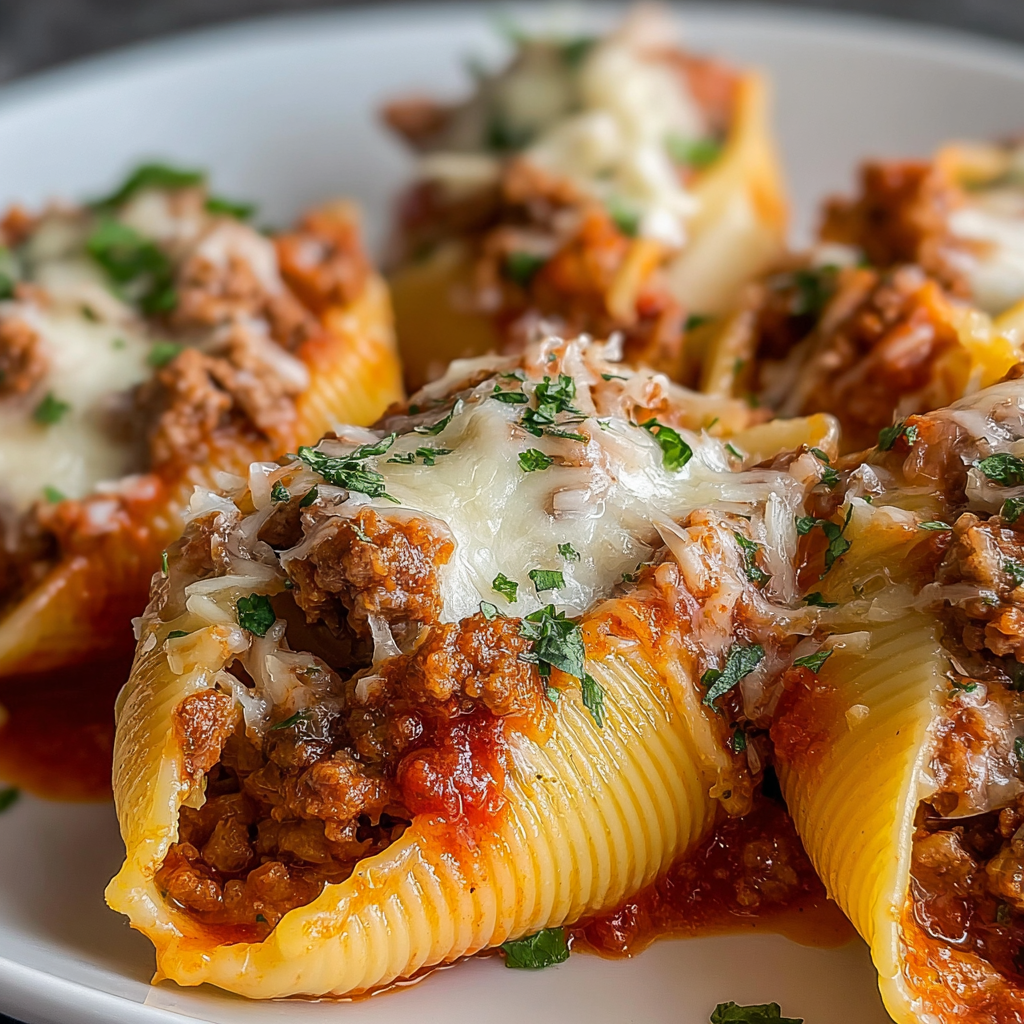 Stuffed Shells with Meat Cheese recipe