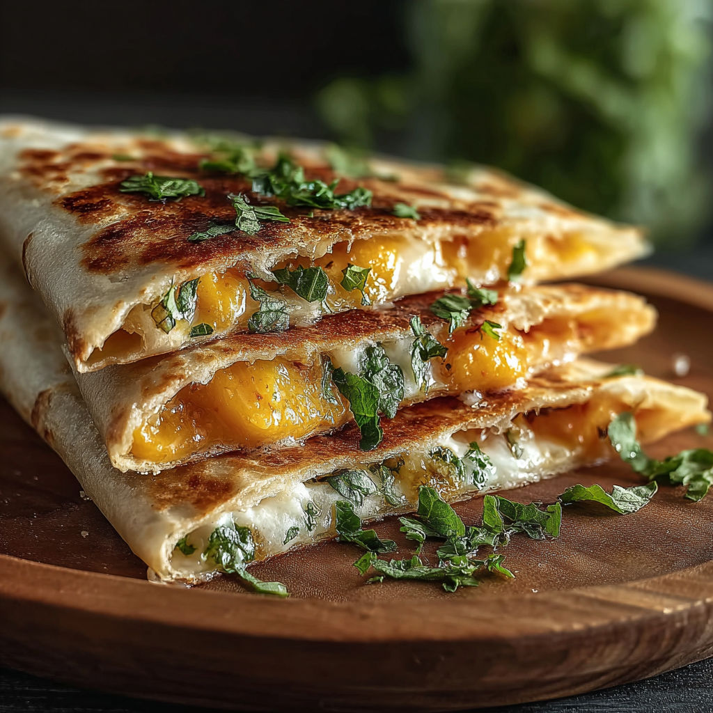 Sweet Savory Peach Quesadillas recipe
