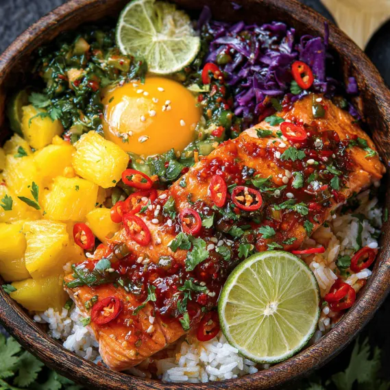 Sweet and Spicy Salmon Bowls recipe