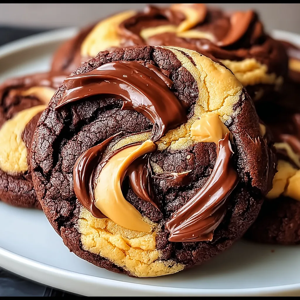 Swirled Brownie Peanut Butter Cookies recipe