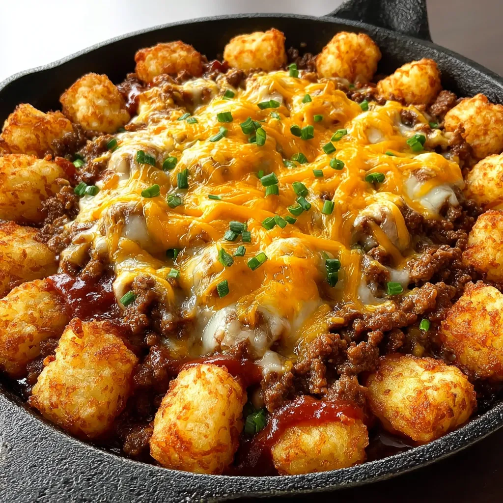 Tater Tot Sloppy Joe Skillet recipe