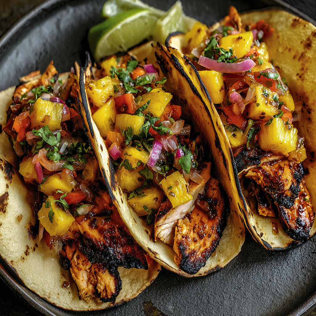 Teriyaki Chicken Pineapple Tacos recipe