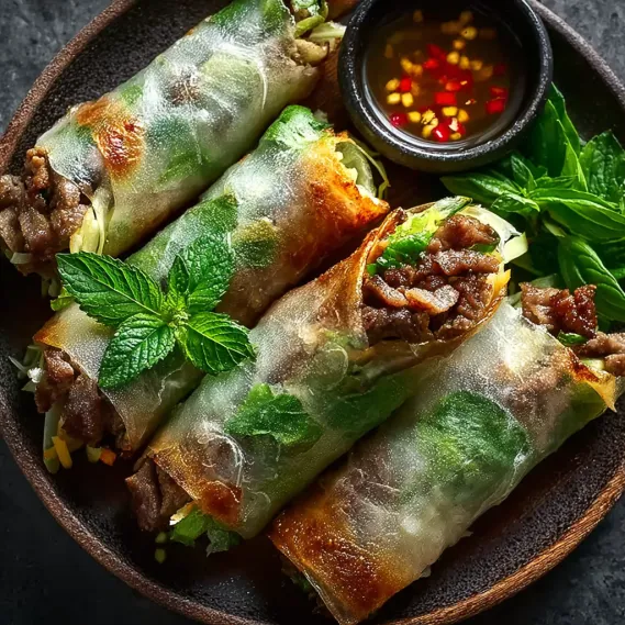 Thai Basil Beef Rolls Dinner recipe