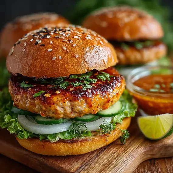 Thai Sweet Chili Turkey Burgers recipe