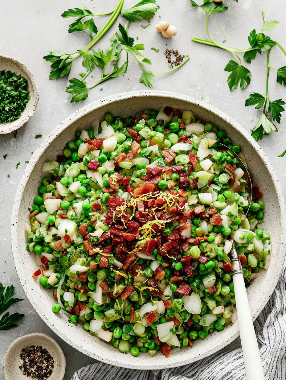 Thanksgiving Peas & Pancetta recipe