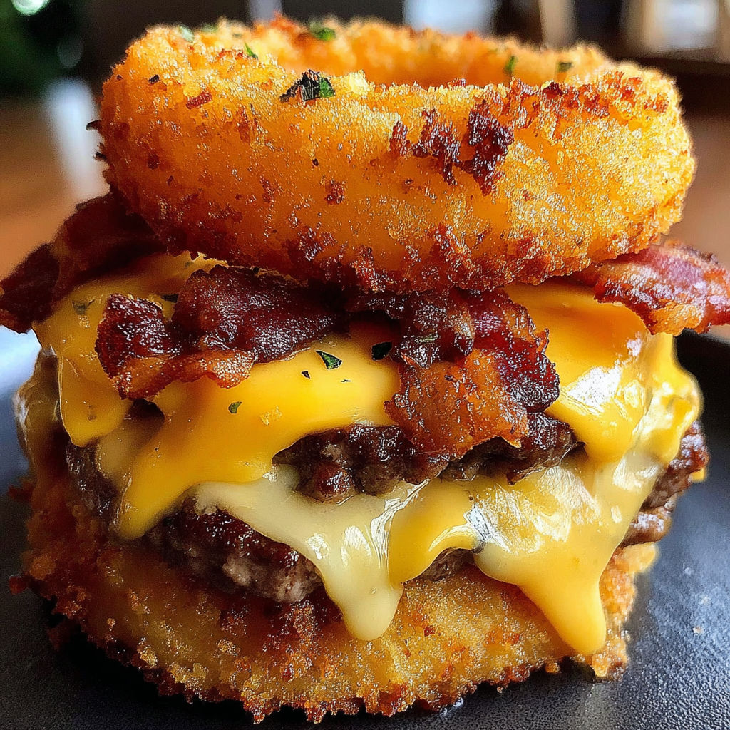 Loaded Turkey Bacon Cheeseburger Onion recipe