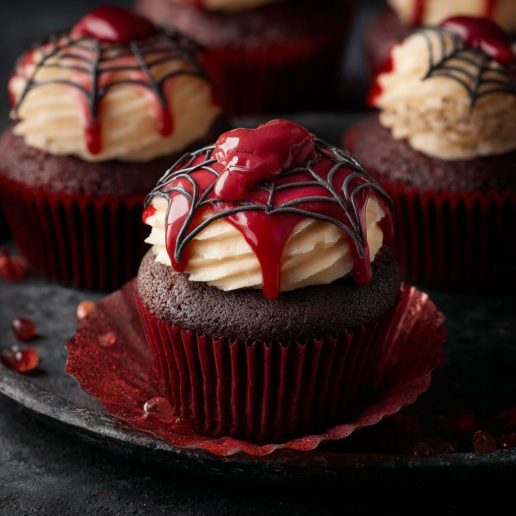 Vampire Bite Halloween Cupcakes recipe