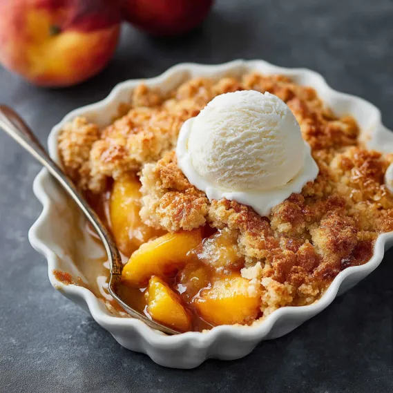 Vegan Peach Cobbler Dessert recipe