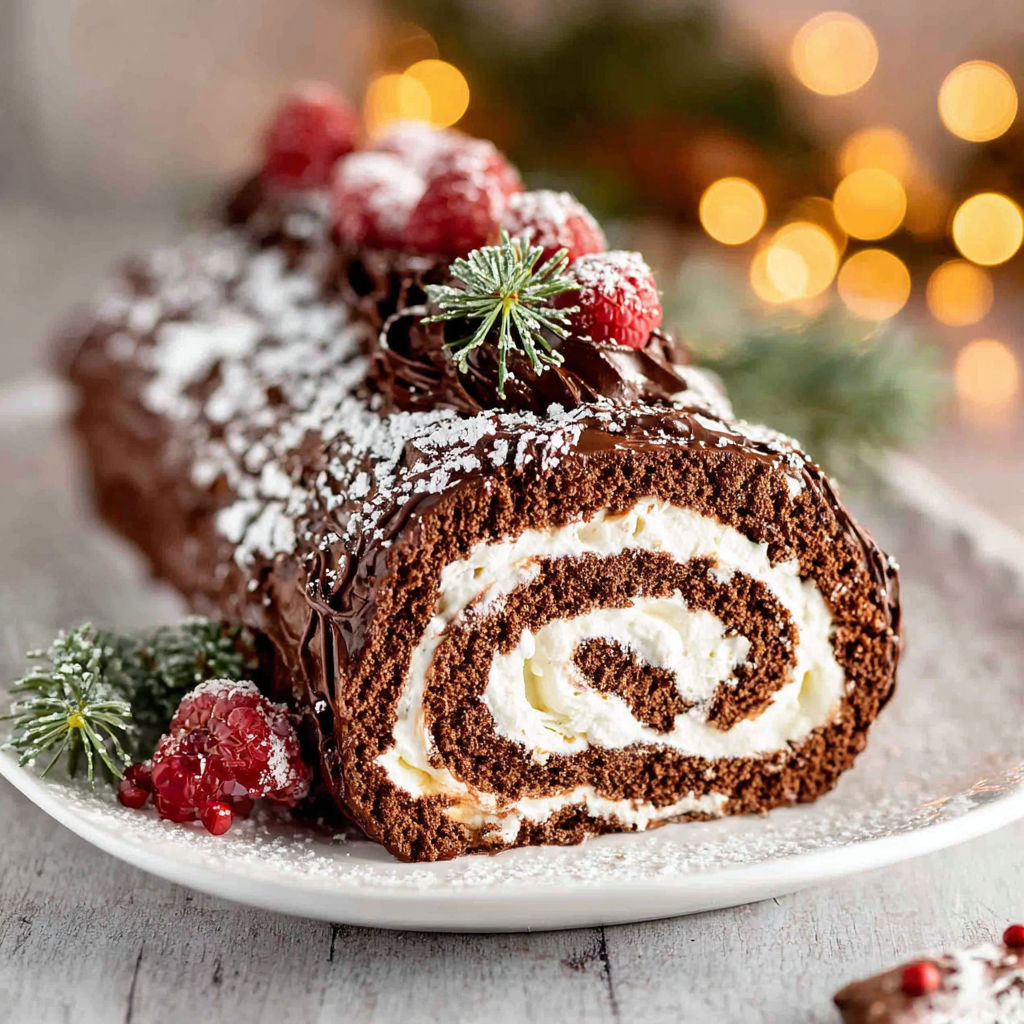 Yule Log Cake Bûche Noël recipe
